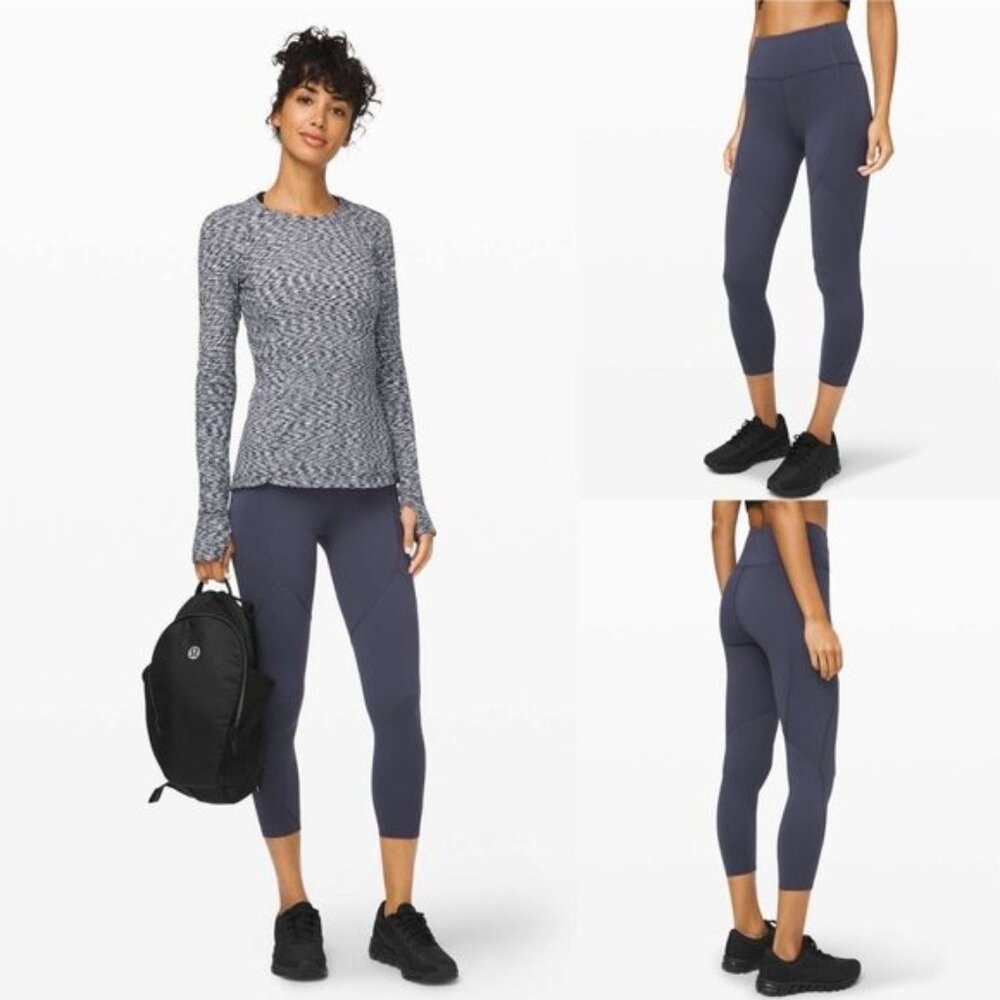 Lululemon Women's To The Beat Tight 24" Everlux Leggings Pants Size 2 Stone Blue